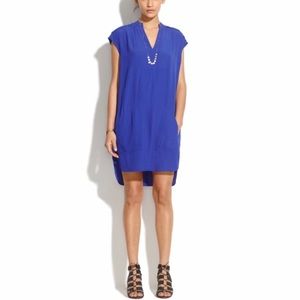 Madewell Blue Morningside Shift Sleeveless Dress Small Cobalt